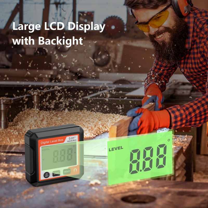 3in1 Magnetic Inclinator Digital Level and Angle Finder Versatile 4 * 90° Inclinometer LCD Display Dipmeter Gauge 4 Unit Switchable - Image 5