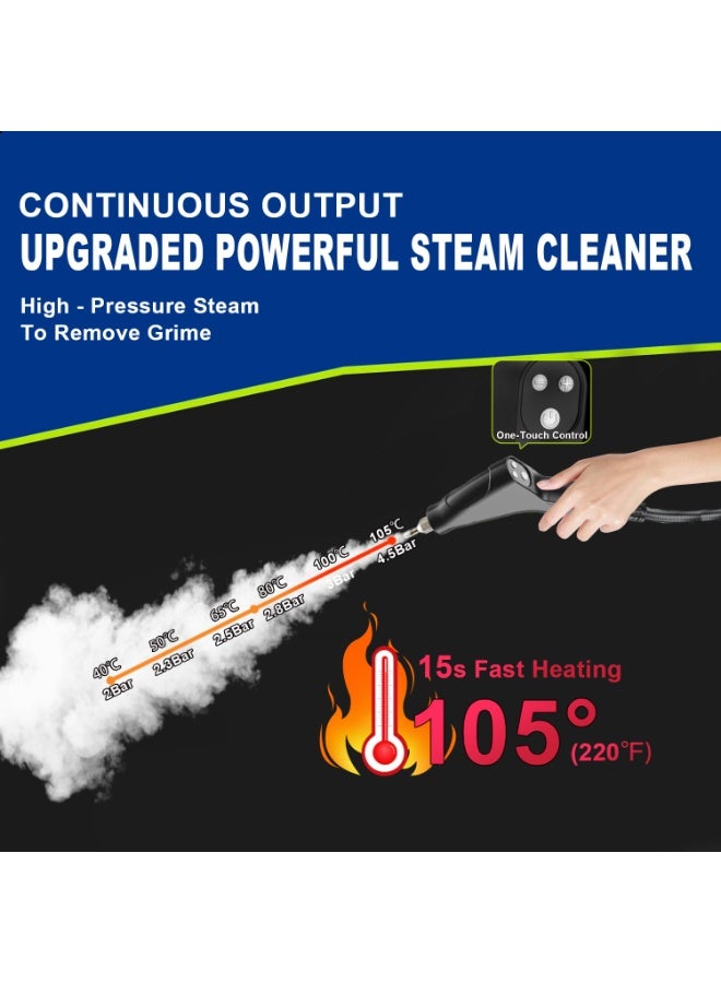 ايتي لايف منظف ​​بخاري، جهاز بخاري مضغوط 4.5 بار للتنظيف، جهاز بخاري متعدد الأغراض للمنزل، منظف بخاري محمول، مع 6 ملحقات، جهاز بخاري للسيارة، منظف بخاري محمول للمطبخ والحمام والبلاط. - Image 4