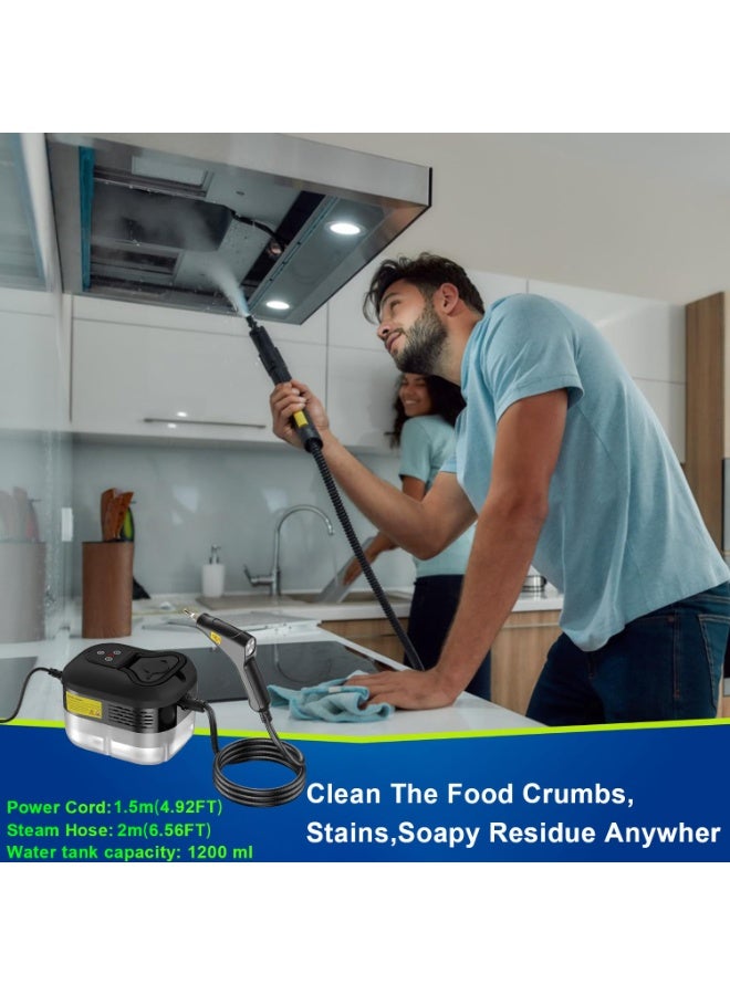 ايتي لايف منظف ​​بخاري، جهاز بخاري مضغوط 4.5 بار للتنظيف، جهاز بخاري متعدد الأغراض للمنزل، منظف بخاري محمول، مع 6 ملحقات، جهاز بخاري للسيارة، منظف بخاري محمول للمطبخ والحمام والبلاط. - Image 2