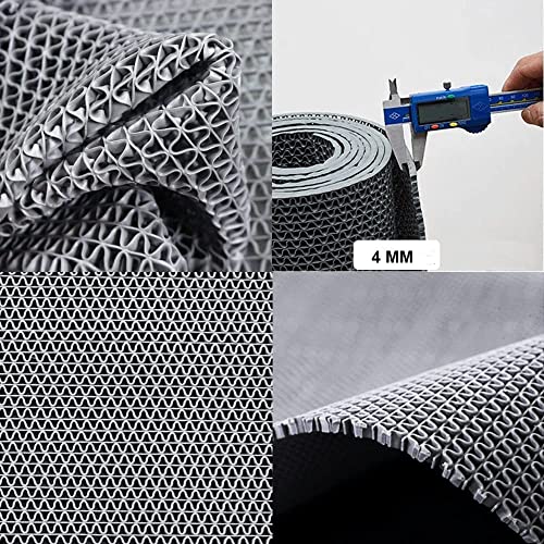 DuroWipe - All PURPOSE MATTING Eco Bathroom Mat, Bath Mats for Shower, Sink, Pool Area, Non Slip PVC Door Mats for Home Entrance, Outdoor, Indoor, 4 mm Thick Zig-zag Floor Mat, 2x2ft, Square, Grey - Image 4
