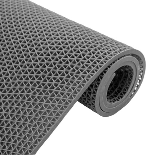 DuroWipe - All PURPOSE MATTING Eco Bathroom Mat, Bath Mats for Shower, Sink, Pool Area, Non Slip PVC Door Mats for Home Entrance, Outdoor, Indoor, 4 mm Thick Zig-zag Floor Mat, 2x2ft, Square, Grey - Image 1