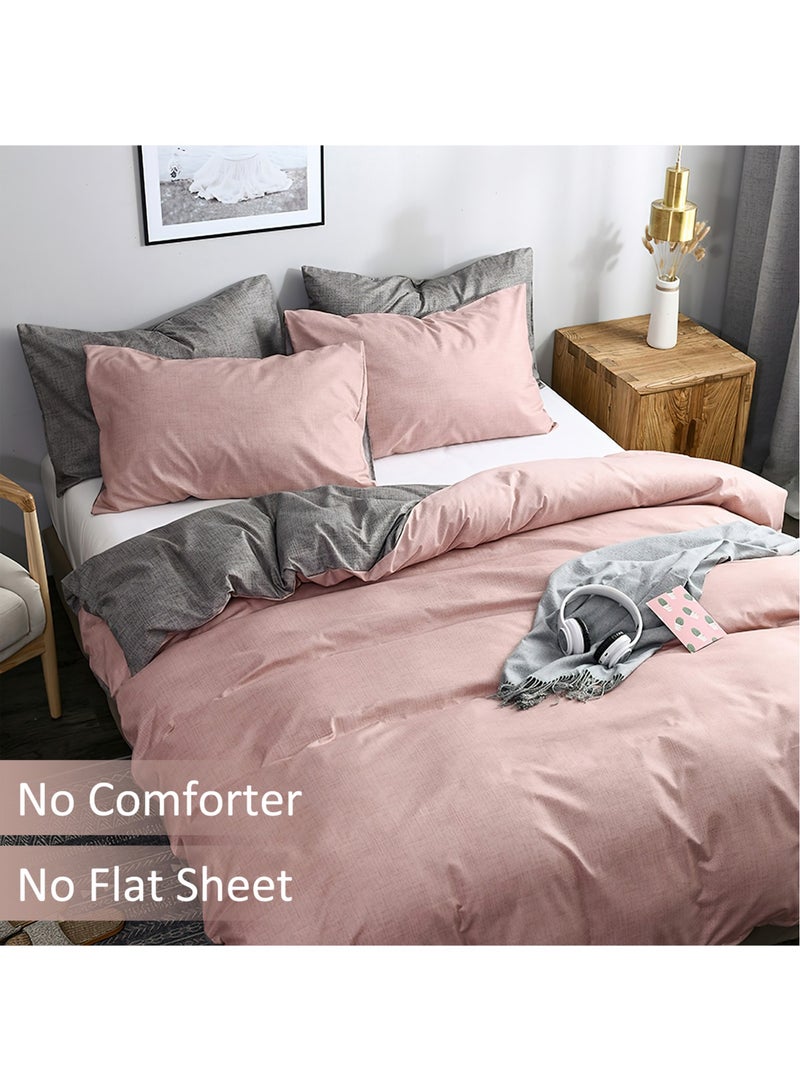 زيريفام طقم غطاء لحاف قطن، غطاء لحاف ناعم من الألياف الدقيقة مع سحاب إغلاق، 3 قطع تتضمن 1 غطاء لحاف مقاس 200 × 230 سم و2 غطاء وسادة، مقاس كامل - Image 5