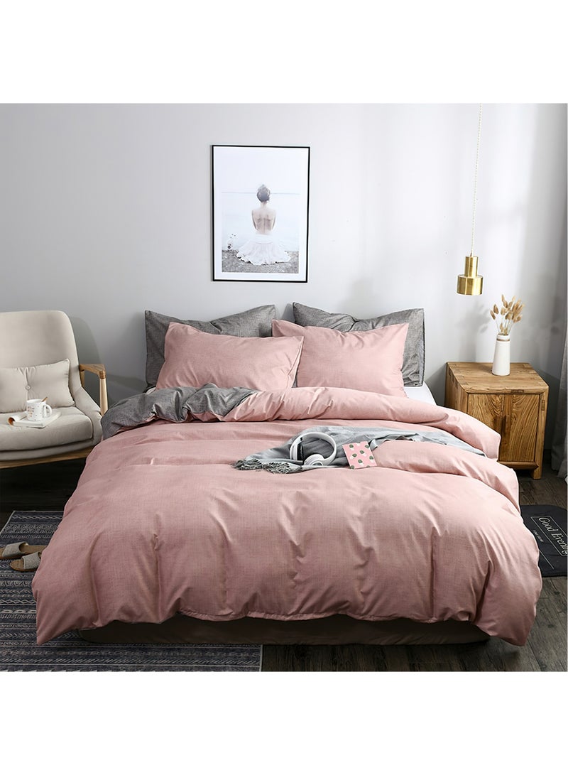 زيريفام طقم غطاء لحاف قطن، غطاء لحاف ناعم من الألياف الدقيقة مع سحاب إغلاق، 3 قطع تتضمن 1 غطاء لحاف مقاس 200 × 230 سم و2 غطاء وسادة، مقاس كامل - Image 1