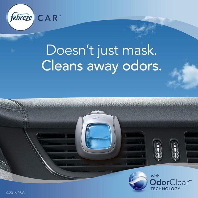 Febreze Car Air Freshener, 2 Gain Original and 2 Gain Island Fresh Scents, Odor Eliminator for Strong Odors (4 Count) - Image 3