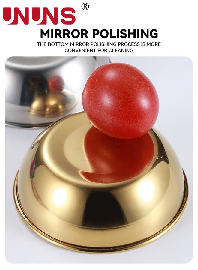 UNUNS 8-Piece Sauce Dish Set,3.1 Inch Stainless Steel Mini Individual Saucers Bowl,Round Seasoning Dishes Sushi Dipping Bowl Appetizer Plates,Golden - Image 3