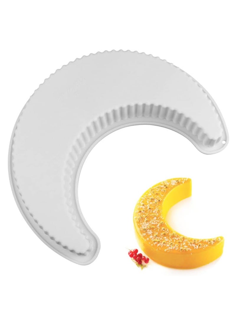 3D Moon-Shape Cake Mold, Silicone Cake Mould, Ramadan Crescent Moon Silicone Mold, Large Cake/Bread/Pizza Baking Mold - Image 1