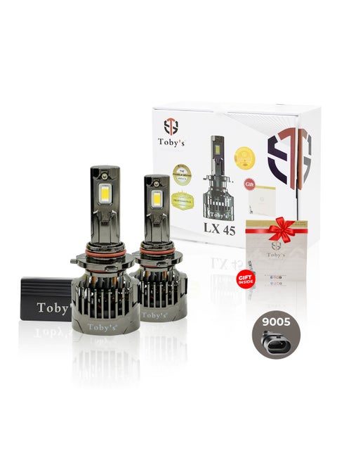 Toby's LX45-9005 has 90Watt/Pair Power Original Tested LED Headlight Assembly 9000 Lumens Pair Bright Color With Temperature (6500K)
