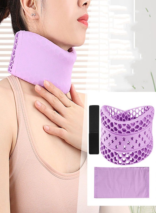 LANYANZI Soft Silicone Neck Brace Cervical Collar, Purple - Image 5