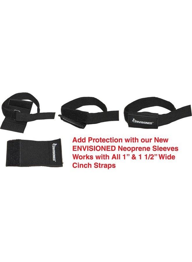 ENVISIONED Heavy Duty Cinch Straps with Stainless Steel Metal Buckle, Reusable Durable Hook and Loop, Multipurpose Securing Straps - 4 Pack - 1.5" x 60" - Image 4