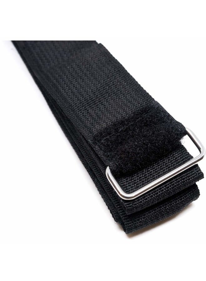 ENVISIONED Heavy Duty Cinch Straps with Stainless Steel Metal Buckle, Reusable Durable Hook and Loop, Multipurpose Securing Straps - 4 Pack - 1.5" x 60" - Image 3