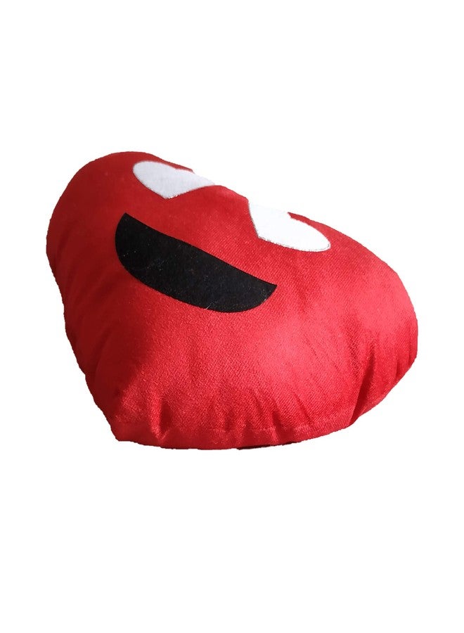 PICKKART PriMaryHome Cute Plush Red Smiley Heart Face Pillow Gift for Husband/ Wife/ Boyfriend/ Girlfriend/ Friends/ Love One - Soft Heart Shaped Polyester Decorative Throw Giving Pillow (Red) - Image 2