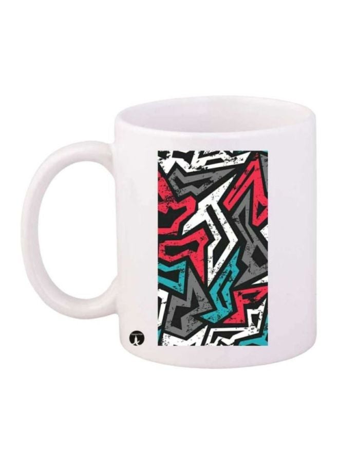 RYN Graffiti Printed Coffee Mug White/Black/Red