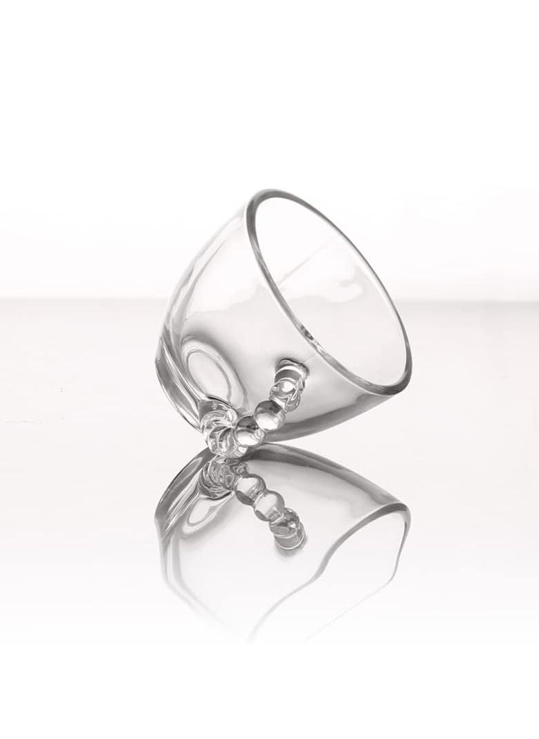 Reko - Glass Coffee Mug 6Pcs Set 80ml, Cute Creative Cup Unique Bead Design for Office and Home - Image 1