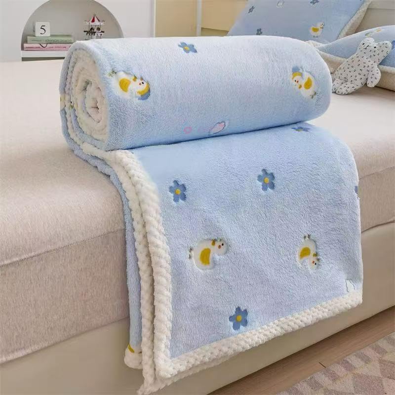 Butterthief Cozy Super Soft Warm Double Layered Sherpa Swaddle Blanket for Newborn Babies All Seasons Wrapper Sheet for Infant Baby Boys & Girls (70x100 cm, 0-2 Years) (Blue) - Image 2