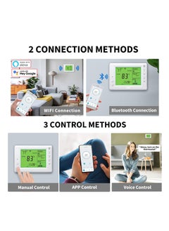 SYOSI Smart Thermostat, Compatible with Alexa and Google Assistant, 7 Day Programmable WiFi Thermostat for Single Stage 1 Heat/ 1 Cool HVAC, APP & Voice Control, 24VAC Power, C-Wire Required, White  - Image 5