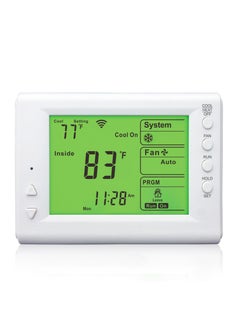SYOSI Smart Thermostat, Compatible with Alexa and Google Assistant, 7 Day Programmable WiFi Thermostat for Single Stage 1 Heat/ 1 Cool HVAC, APP & Voice Control, 24VAC Power, C-Wire Required, White  - Image 1
