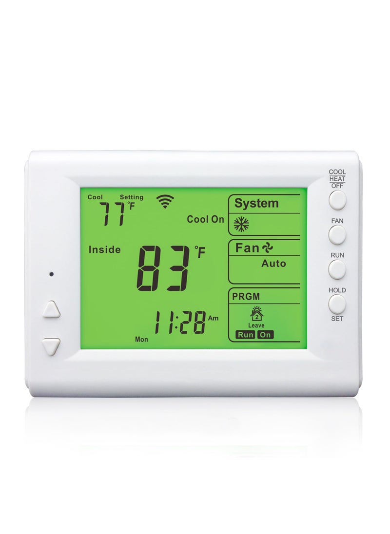 SYOSI - Smart Thermostat, Compatible with Alexa and Google Assistant, 7 Day Programmable WiFi Thermostat for Single Stage 1 Heat/ 1 Cool HVAC, APP & Voice Control, 24VAC Power, C-Wire Required, White - Image 1