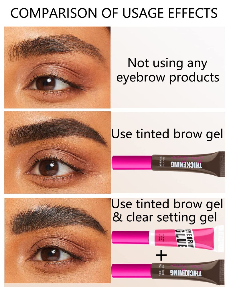 LYSdefeu Waterproof Tinted Brow Gel Kit-AuburnThickening Eyebrow Mascara Gel & Clear Setting Brow Glue,Brow Lift Fast Sculpt,Long Lasting Eye Makeup for Women,Light Medium Dark Brown With Brow Tool-Set 03 - Image 4