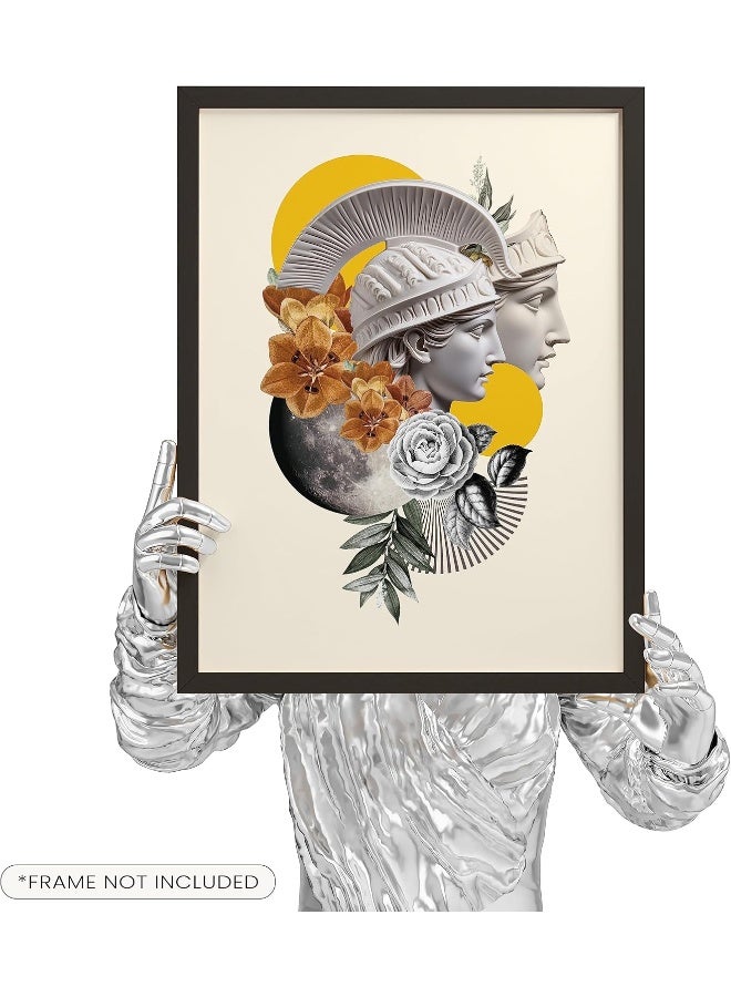 Home Trove Excool Club Greek Mythology Decor - 12X16 Ancient Greek Decor, Greek God Poster, Roman Head Sculpture Wall Prints, Abstract Greek Art Statue David Painting For Home Bedroom Decorations (Unframed) - Image 3