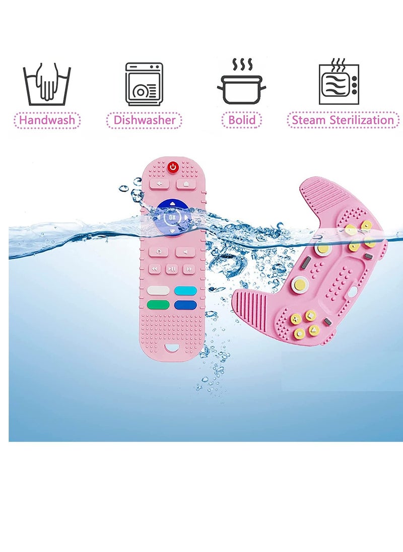 2 Pack Silicone Baby Teething Chew Toys Remote Control and Game Controller for Babies from 3 Months Boys Girls Relief Stress Discomfort  Pink  baby shower gift - pzsku/ZC7E81A42E626C043141BZ/45/_/1684565750/e5768d3b-bca7-411a-8f10-3b3d32e99b84