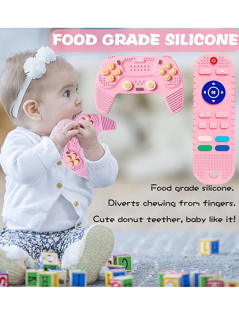 2 Pack Silicone Baby Teething Chew Toys Remote Control and Game Controller for Babies from 3 Months Boys Girls Relief Stress Discomfort  Pink  baby shower gift - pzsku/ZC7E81A42E626C043141BZ/45/_/1684565751/a0b04f38-73d3-4416-9a37-b2ff93e24007