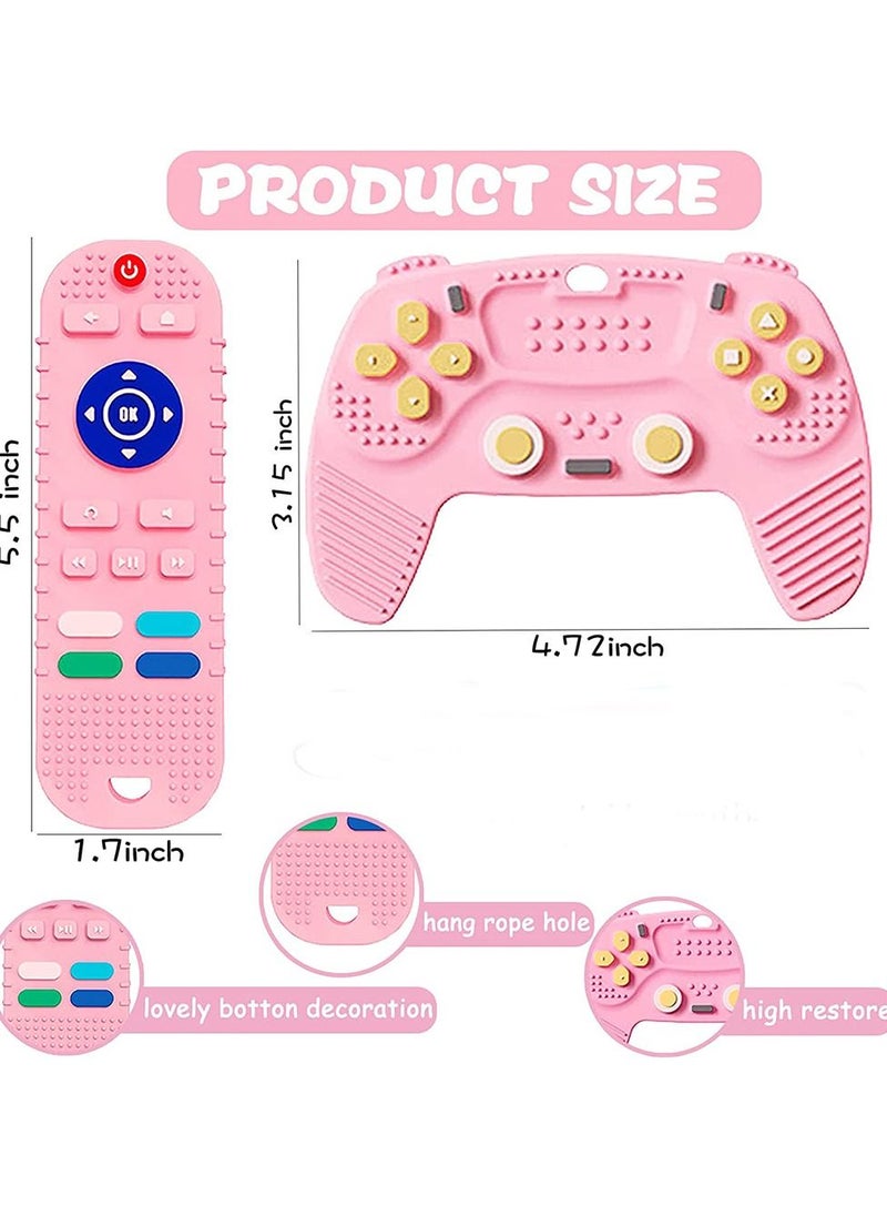 2 Pack Silicone Baby Teething Chew Toys Remote Control and Game Controller for Babies from 3 Months Boys Girls Relief Stress Discomfort  Pink  baby shower gift - pzsku/ZC7E81A42E626C043141BZ/45/_/1688976151/3912aa39-74a4-4dc2-b9ec-c48ff58189fd