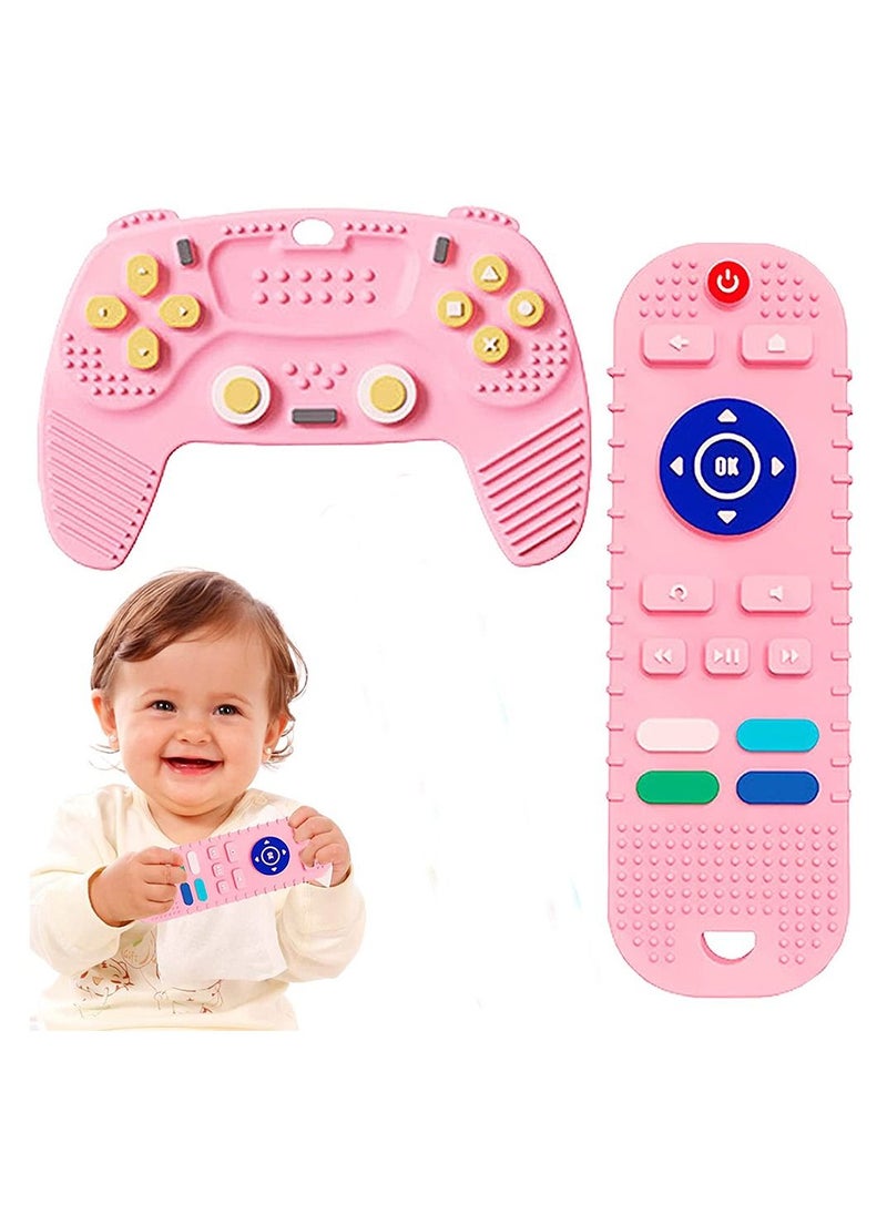 2 Pack Silicone Baby Teething Chew Toys Remote Control and Game Controller for Babies from 3 Months Boys Girls Relief Stress Discomfort  Pink  baby shower gift - pzsku/ZC7E81A42E626C043141BZ/45/_/1688976151/7601fcf9-6aea-49e7-a36a-9aec01be1307