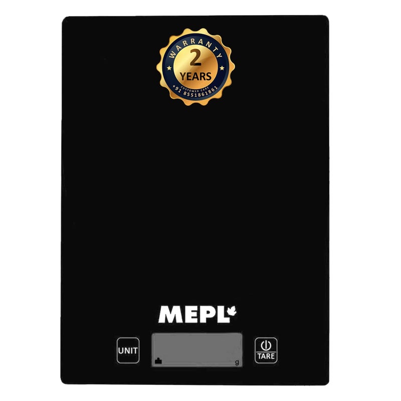 MEPL Mepl Kitchen Weight Scale Machine for Home Food Weighing Electronic Premium Collection Water Repellent Food Weight Kitchen Weighing Scale 2 Years Warranty SE610BLACK - Image 1