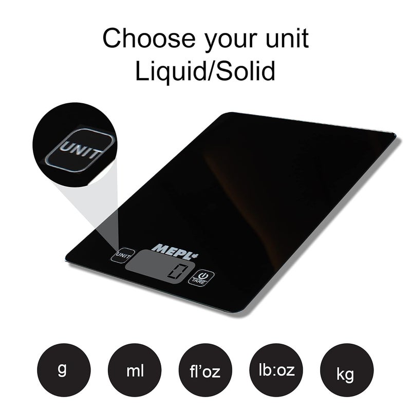 MEPL Mepl Kitchen Weight Scale Machine for Home Food Weighing Electronic Premium Collection Water Repellent Food Weight Kitchen Weighing Scale 2 Years Warranty SE610BLACK - Image 5