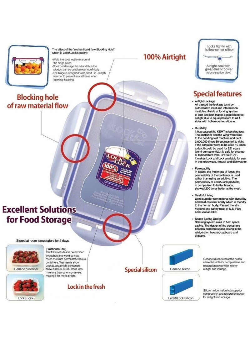 LOCK & LOCK RECTANGULAR FOOD CONTAINER 800 ML - Image 4