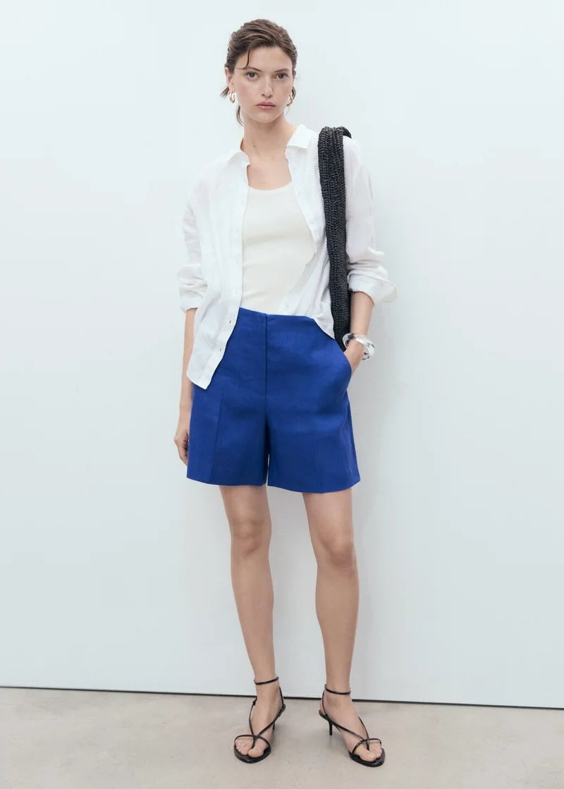 MANGO Straight Mid-Rise  Shorts