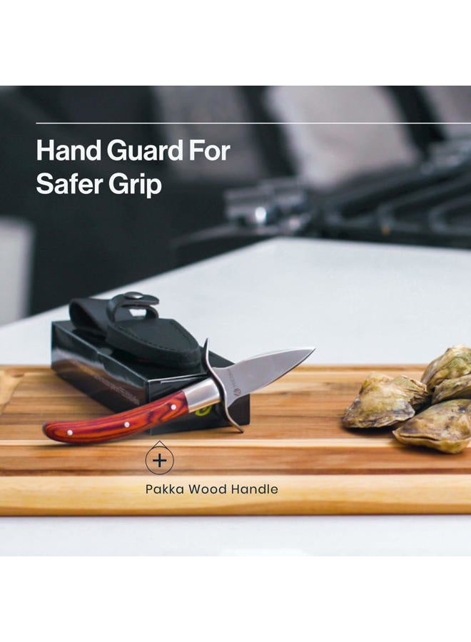 HiCoup Kitchenware Oyster Shucking Knife and Glove Kit - Clam and Oyster Knife Shucker Set with Stainless Steel Seafood Opener Tool, Wood Handle and Gloves﻿ - Image 5