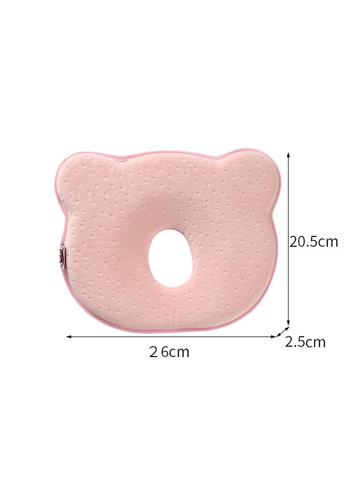 Generic - Preventing Flat Head Nursing Pillow for Baby Memory Foam Portable Comfortable and Stereotyped Shape Sleeping Pillow for Newborn Baby Pink - Image 1