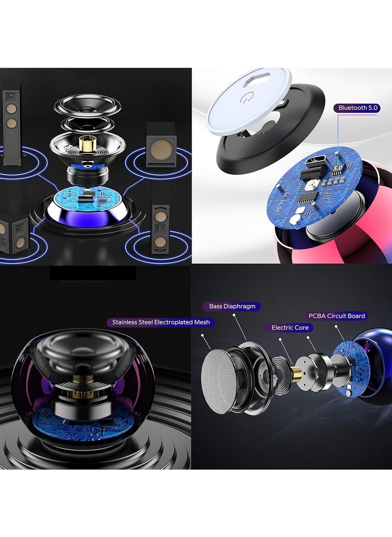 TWS Wireless Portable Small Bluetooth Speakers with 5W Big Sound, Wireless Stereo Pairing, Metal Enclosure, IP65 Splashproof, Minimalism Design