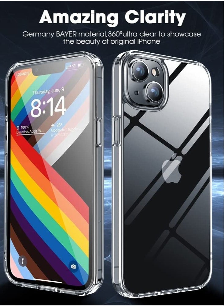 ELTRAZONE for iPhone 14 Plus Case Clear Slim Thin Cover with Hard PC Back and Shock-Absorbing Soft Bumper Anti-Yellowing Military Grade Protection Covers Compatible iPhone 14 Plus 6.7" 2022  - Image 4