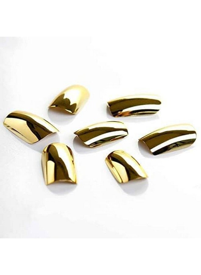 رابيدز فلو مجموعة 24 قطعة من الأظافر الصناعية الفرنسية الطويلة وصلات أظافر كاملة مع مجموعة تطبيق مجانية (ذهبي) - Image 2