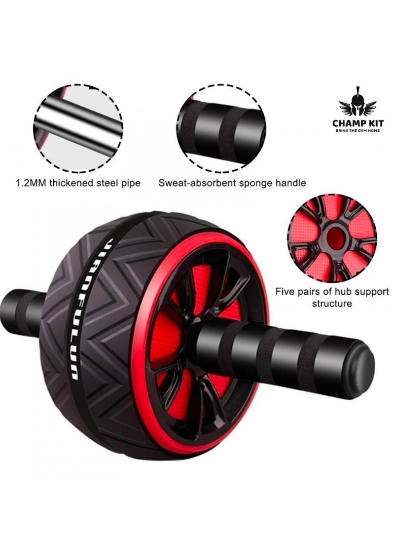 Abdominal exercise wheel with non-slip handles - Red