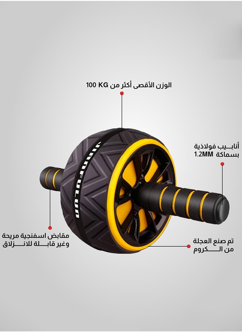 Abdominal exercise wheel with non-slip handles - Red
