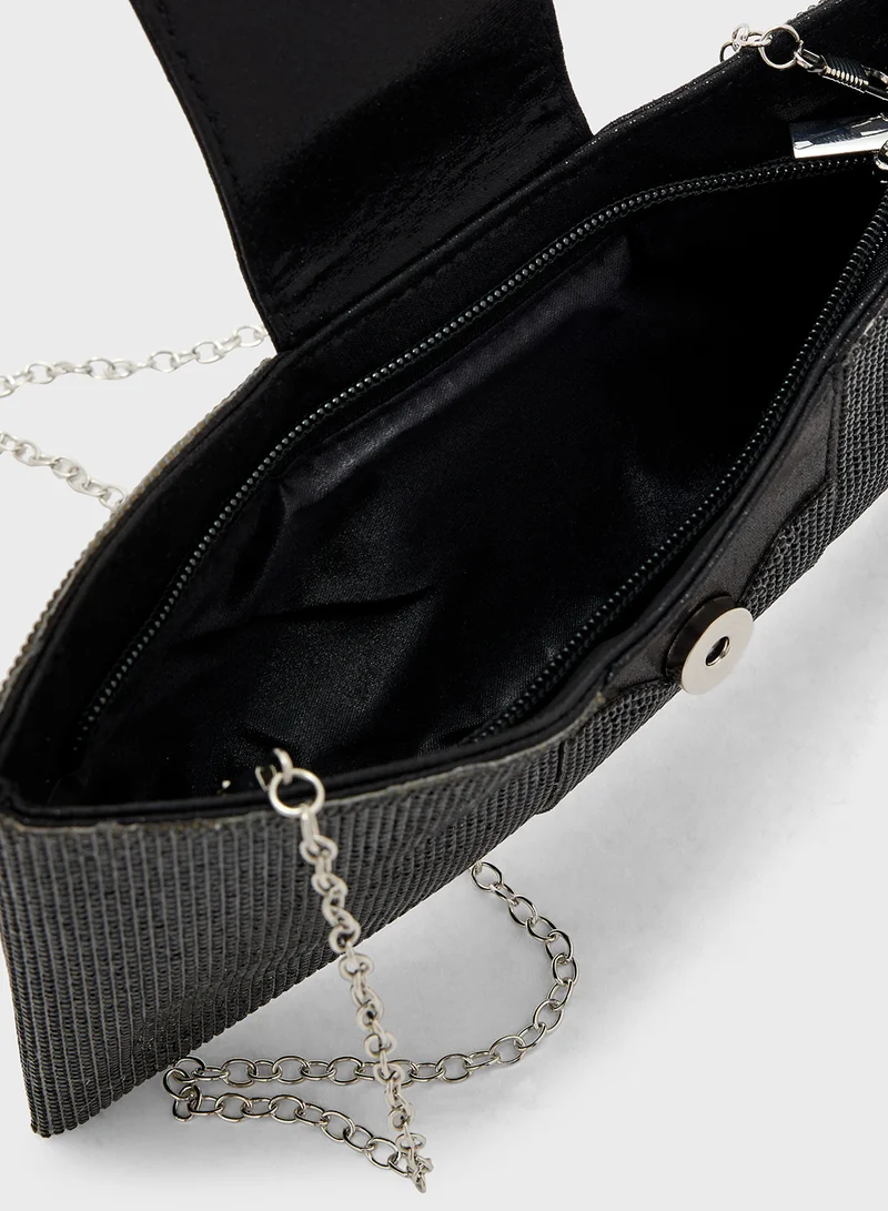 جينجر Diamante Bow Clutch Bag