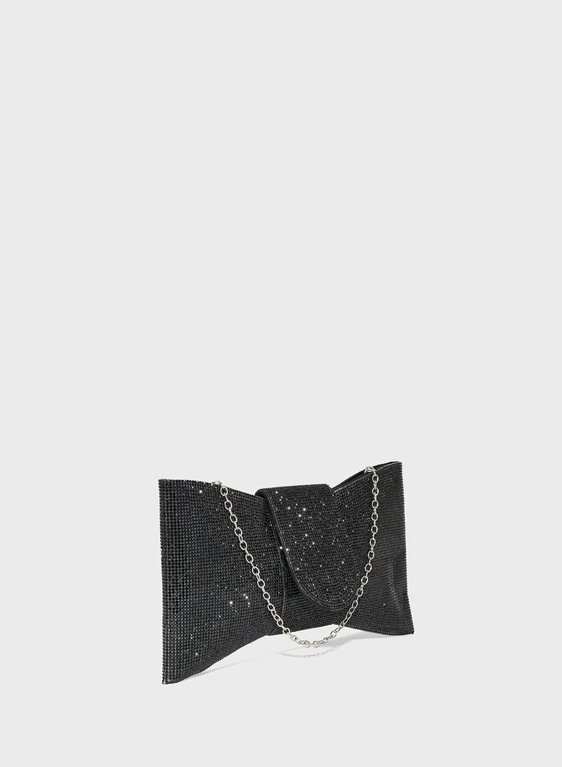 جينجر Diamante Bow Clutch Bag