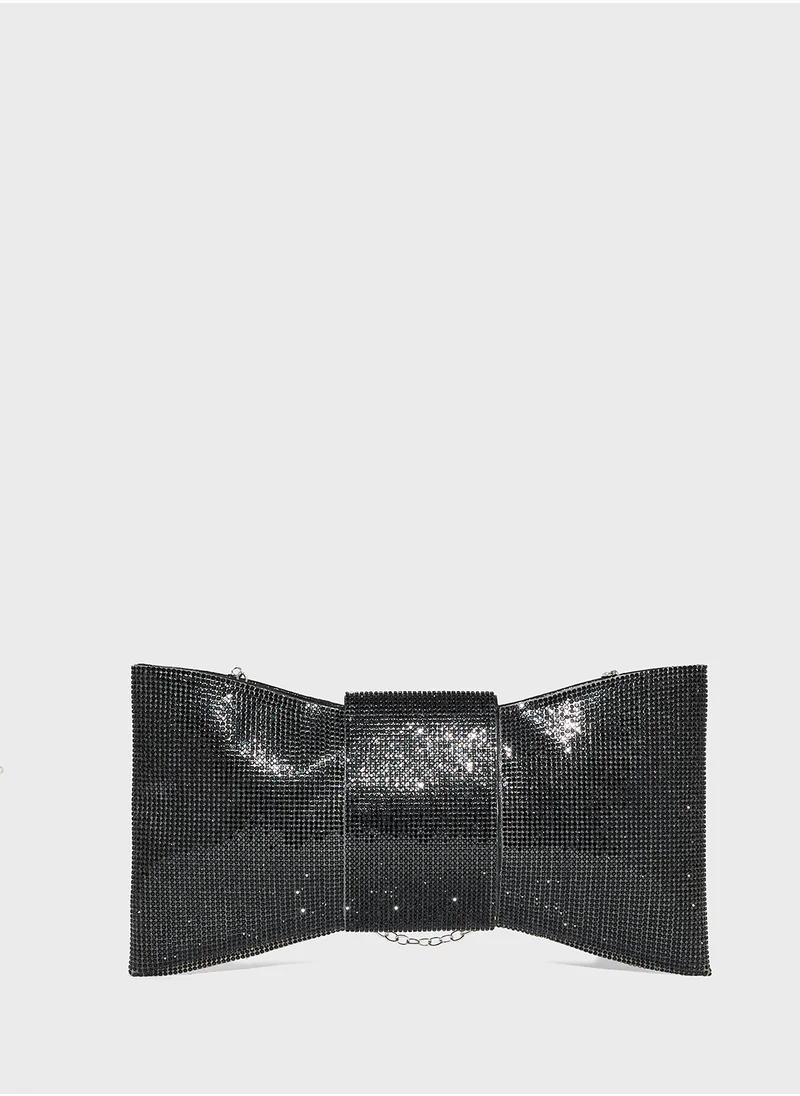 جينجر Diamante Bow Clutch Bag