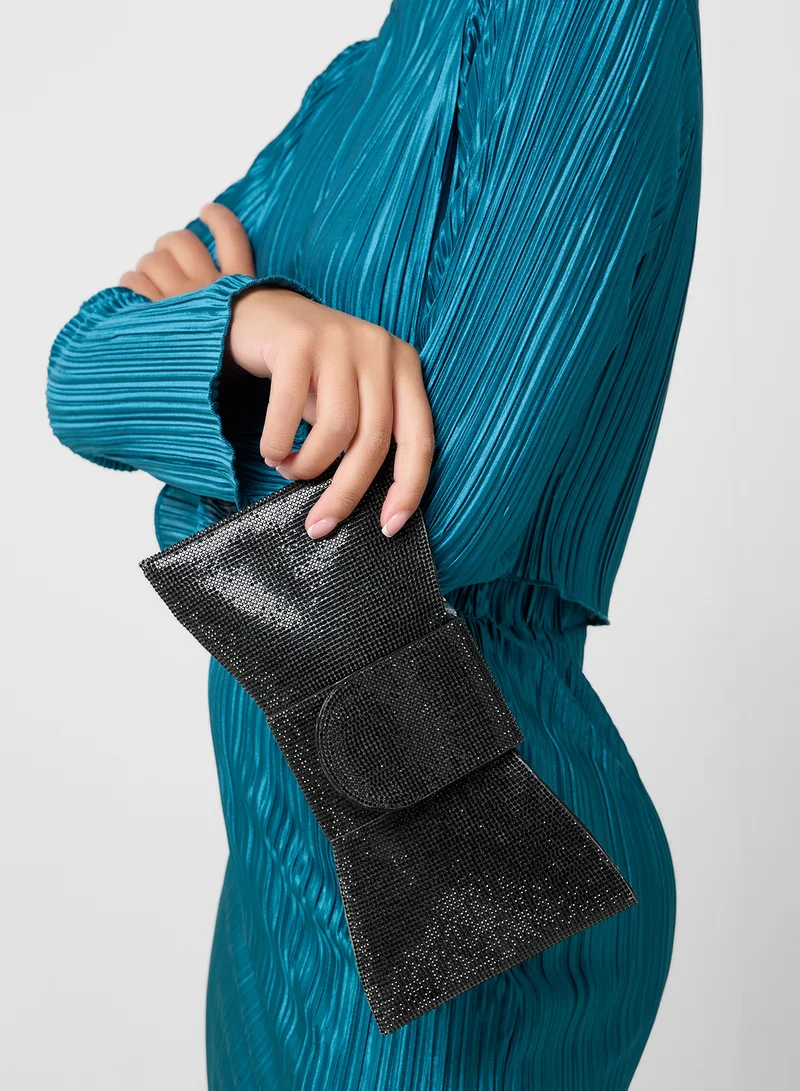جينجر Diamante Bow Clutch Bag