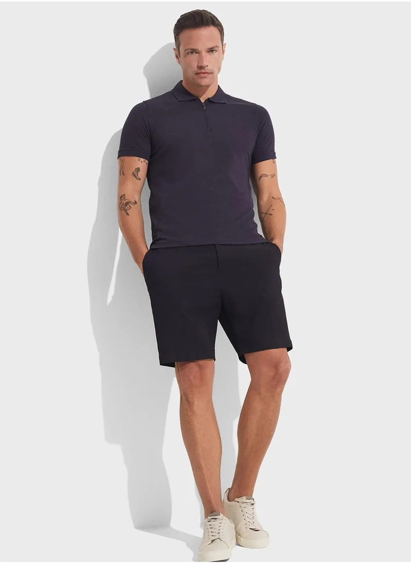 JUNE Half Zip Detail Polo Shirt