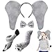 Baaxxango 4 Pcs Elephant Costume KidsElephant Ears Headband Nose Bowtie and Tail Costume AccessoriesElephant Accessories Set for Children Halloween Cosplay World Book Day - Image 2