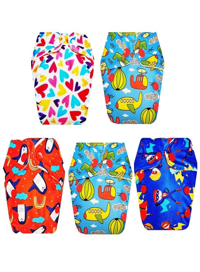 Dumbledo Premium Newborn Cloth Diaper with Integrated Soaker (Pack of 5) Dry Feel and Comfortable | Reusable & Washable | Travel Friendly | Everyday Diapering Essential | 0 - 4 Months | Unisex Baby - Image 1