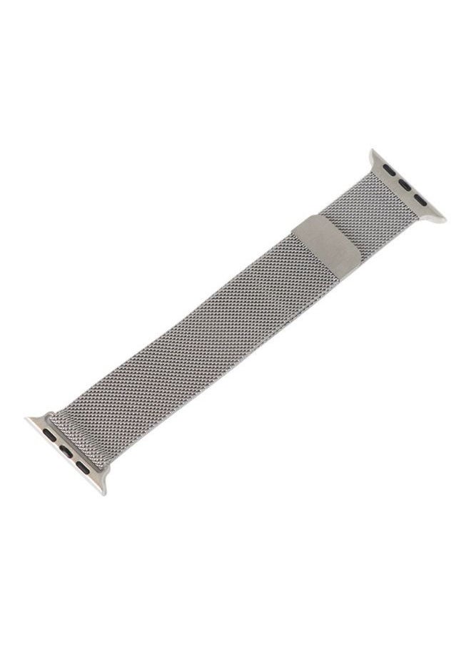 Generic - Milanese Loop Band Strap Compatible With Apple Watch Stainless Steel 44MM I watch Series 5/6/7 42/44/45mm Bracelet Accessories Watchband Silver - Image 1