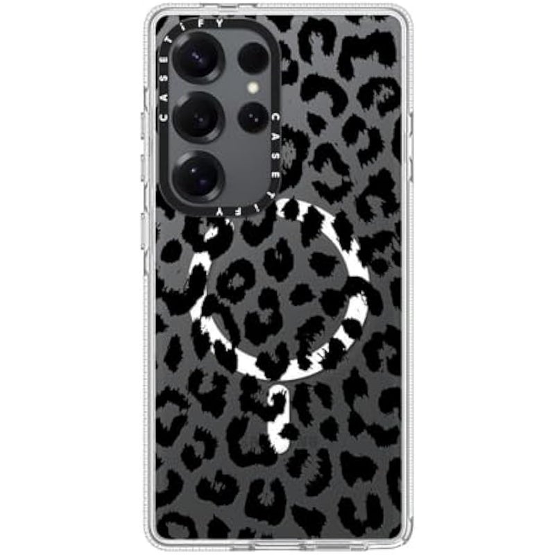 Casetify Magnetic Clear Galaxy S25 Ultra Case 【Compatible with Magsafe】 - Black Transparent Leopard Print - Image 3