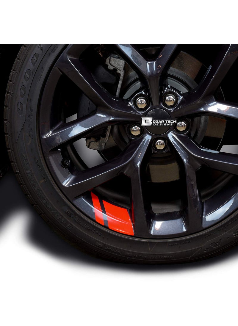 BOGAR TECH DESIGNS BOGAR TECH DESIGNS  Wheel Rim Decal Stripes for 18  20 Wheels Gloss Red 