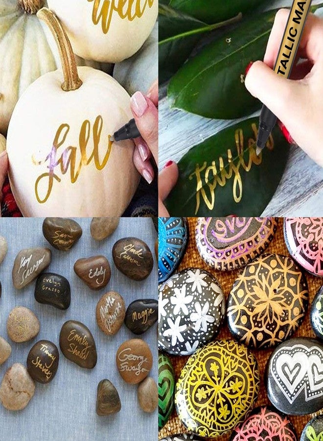 JR.WHITE Metallic Paint Markers, 20 Colors Paint Pen Craft Markers for Art, Rock Painting, Photo Albums, Scrapbooking, Black Paper, Mug, Wood, Easter Eggs, Drawing & Adult Art Supplies - Image 4