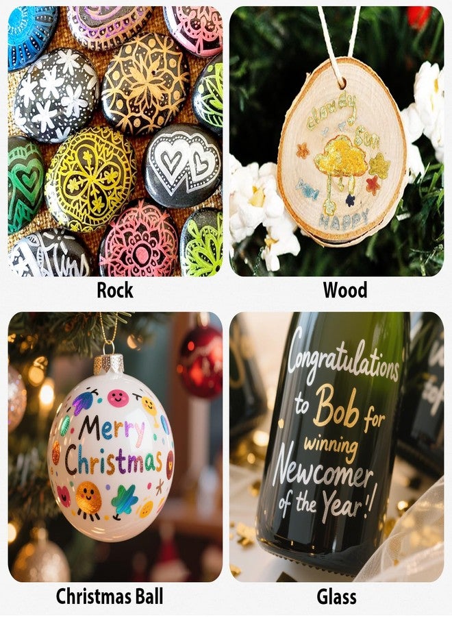 JR.WHITE Metallic Paint Markers, 20 Colors Paint Pen Craft Markers for Art, Rock Painting, Photo Albums, Scrapbooking, Black Paper, Mug, Wood, Easter Eggs, Drawing & Adult Art Supplies - Image 3